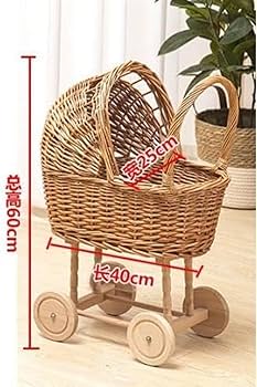 Amazon | Fiegcit 手押し車ベビーカー 天然柳おもちゃ 子供遊び